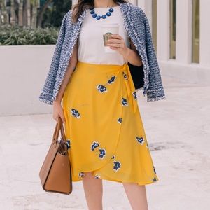 Ann Taylor Yellow Floral Skirt